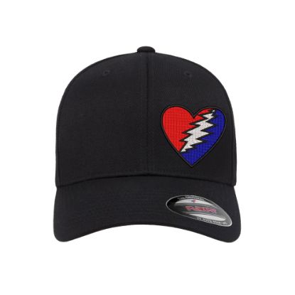 Picture of Grateful Dead Thunderbolt Heart Side Logo Embroidered Flexfit Hat