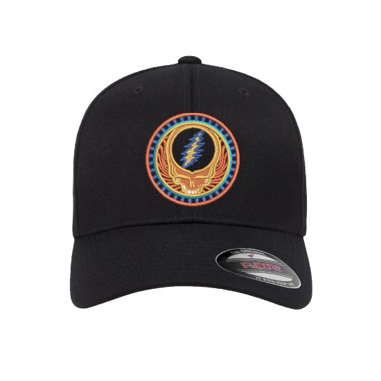 Picture of Grateful Dead Orange Skull Logo Embroidered Flexfit Hat